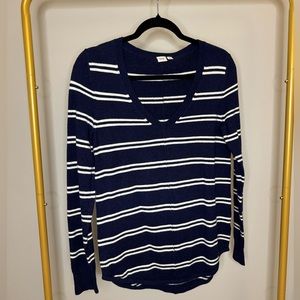 Navy & White Striped Sweater